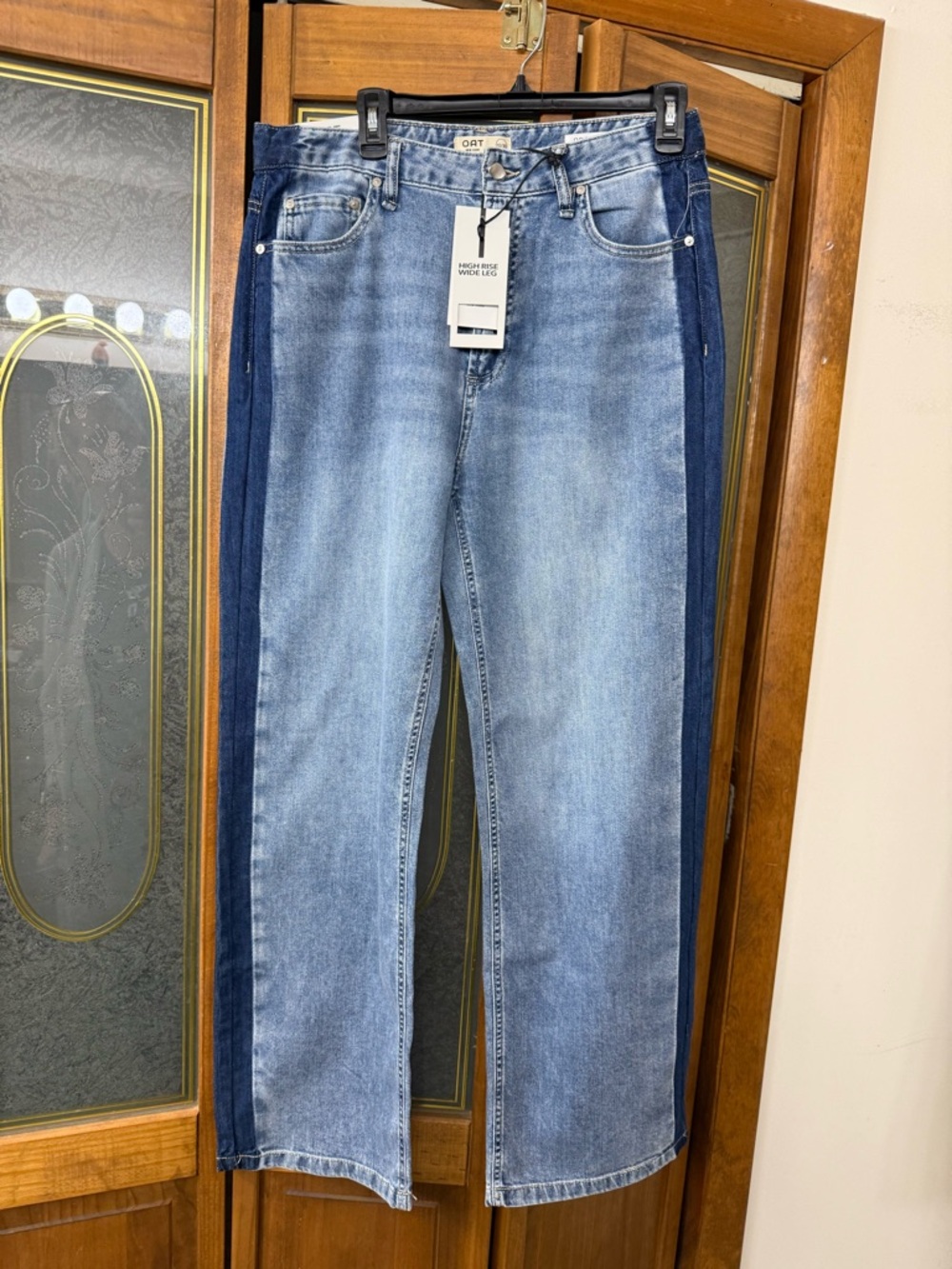 Light Wash Jeans with Dark Side Panel, OAT NEW YORK, BRAND NEW